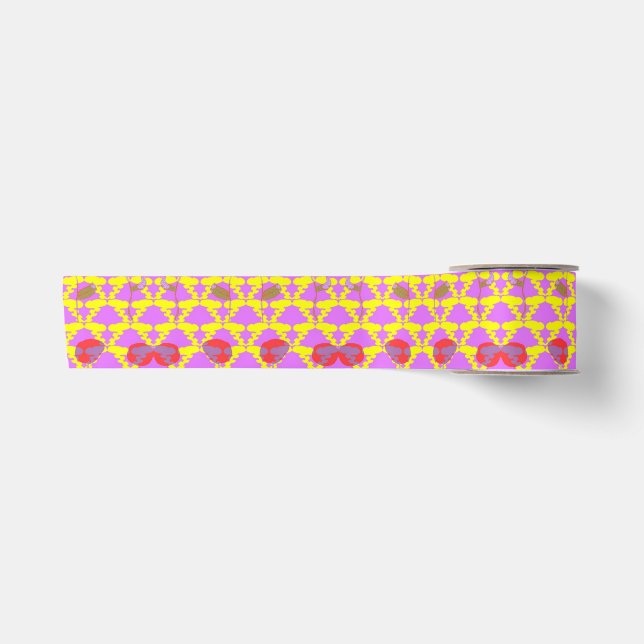 Two Flowers Roses Satin Ribbon (Front)