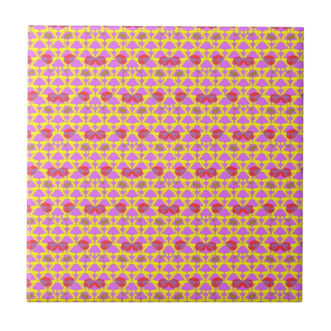 Two Flowers Roses Tile (Front)