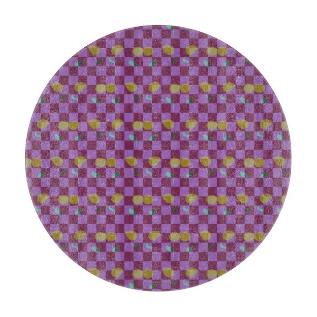 Two Flowers Squares Cutting Board (Front)