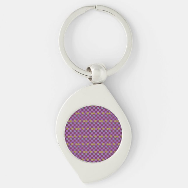 Two Flowers Squares Keychain (Front)