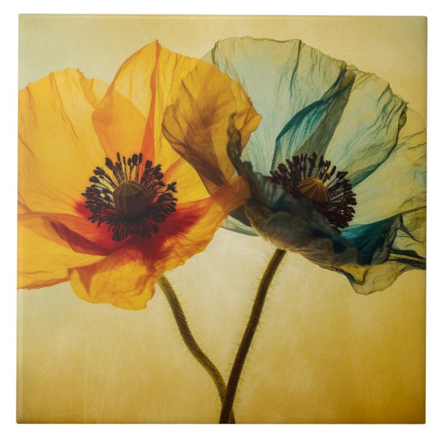 Two Flowers  Tile (Front)
