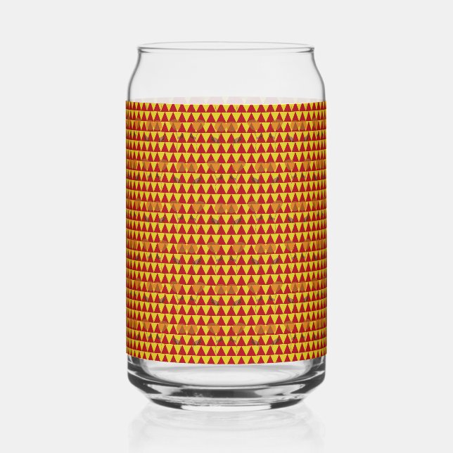 Two Flowers Triangles Can Glass (Front)