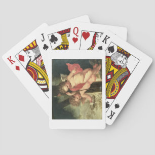 Two Flying Cherubs, holding the Crown of Thorns an Playing Cards