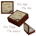 Two Footprints in the Sand Lovers keepsake Gift Box<br><div class="desc">Two footprints in the sand, perfectly aligned like a kiss, make this romantic keepsake box a truly special and meaningful gift. Customize it with the names of lovers for a unique and heartfelt wedding or anniversary present. It’s also perfect for keeping treasured memories, making it an ideal gift for your...</div>