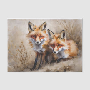 Two Foxes Decoupage Tissue Paper