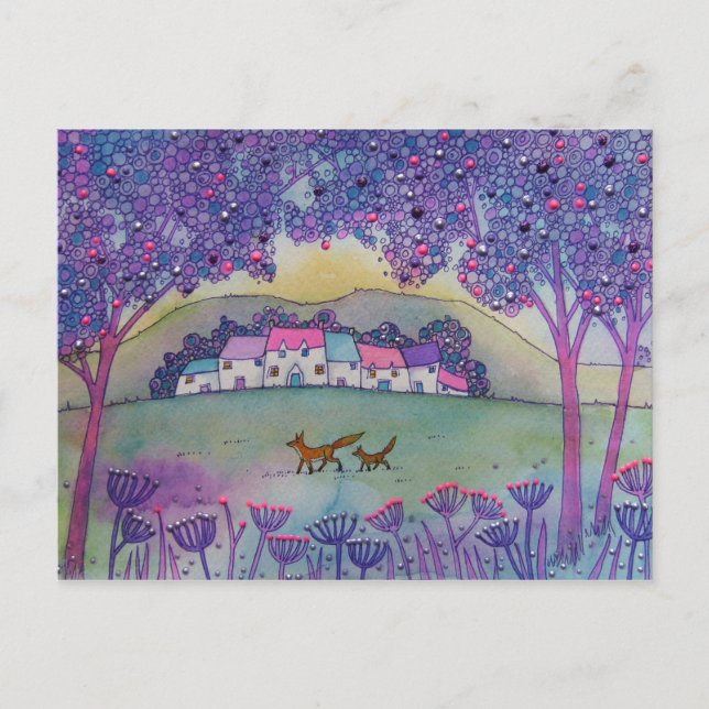 Two foxes postcard (Front)