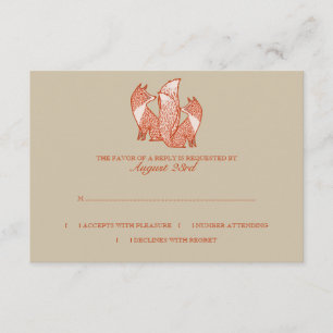Two Foxes Wedding Invitation rsvp