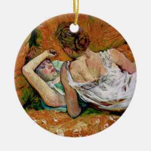 Two Friends by Toulouse-Lautrec (Version 2) Ceramic Ornament