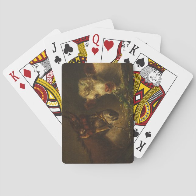 Two Friends (Donkey and Lamb) (Farm Animals) Playing Cards (Back)
