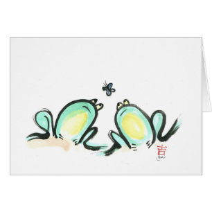 Two Frogs, One Butterfly