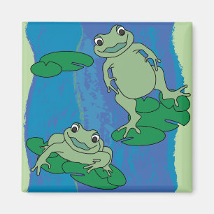 Two Frogs Pattern Magnet