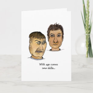 Two Funny Guys Thinking about Growing Older Card