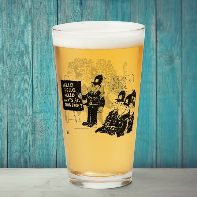 Two Funny Police Cartoons Glass (Creator Uploaded)