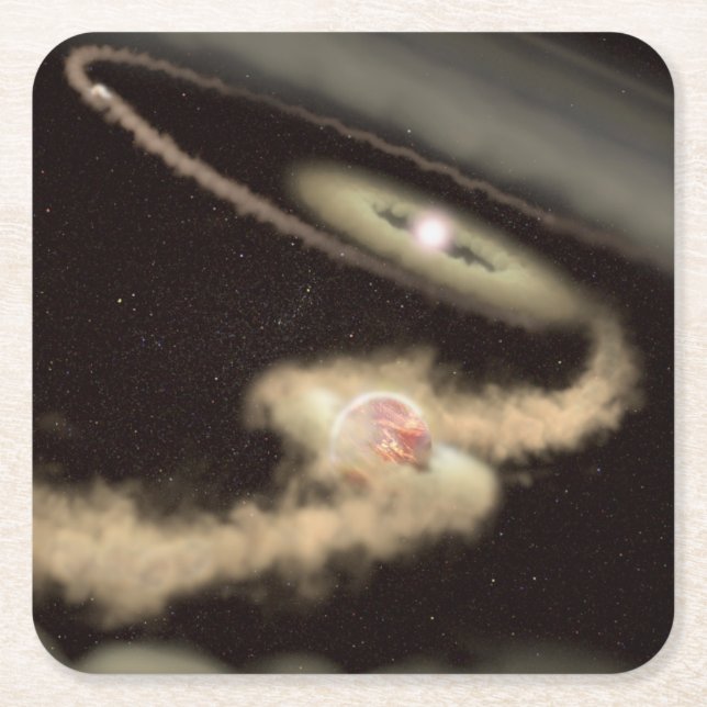 Two Gas Giant Exoplanets Orbiting A Young Star Square Paper Coaster (Front)