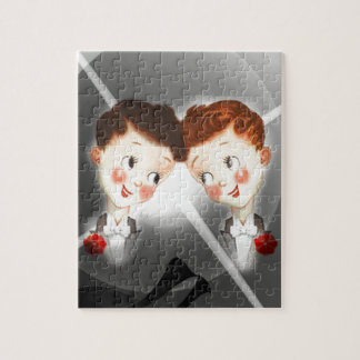 Two Gay Men Couple In Tuxedos Adorable Vintage Jigsaw Puzzle