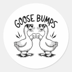 Two geese fist bumping each classic round sticker
