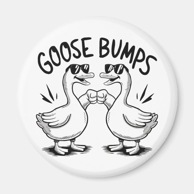 Two geese fist bumping each magnet (Front)