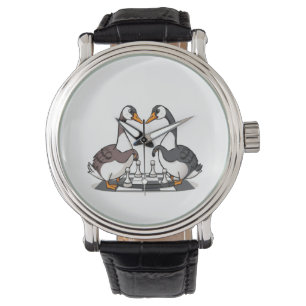 Two Geese Playing Chess Watch