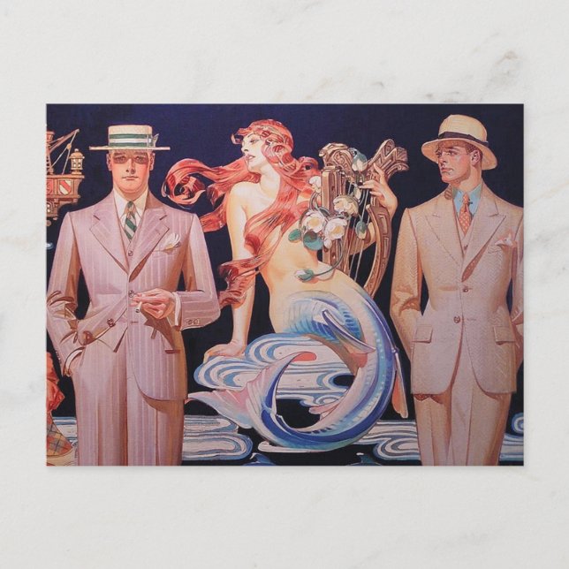 Two Gents and a Mermaid Postcard (Front)