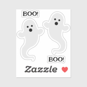 Two Ghosts with BOO! Custom-Cut Vinyl Sticker