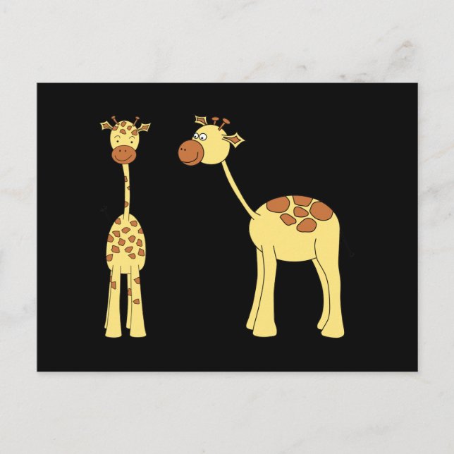 Two Giraffes. Cartoon Postcard (Front)