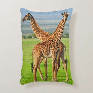 Two Giraffes Decorative Pillow