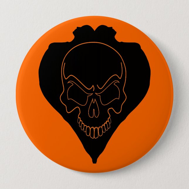 Two Girls And Skull 4 Inch Round Button (Front)