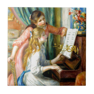 Two Girls at the Piano - Pierre Auguste Renoir Tile
