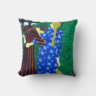 Two Girls, Edouard Vuillard Throw Pillow