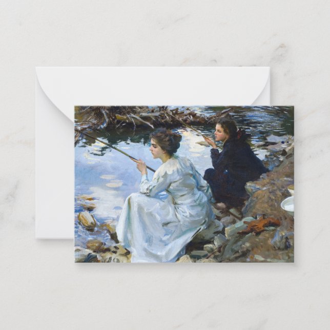 Two Girls Fishing, 1912 by John Singer Sargent Card (Front)