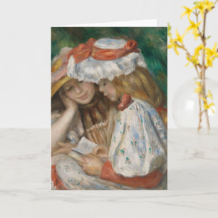 Two Girls Reading, Auguste Renoir Art Card