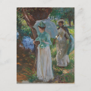 Two Girls with Parasols Postcard