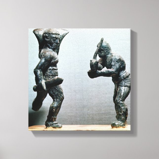 Two gladiators in combat canvas print (Front)