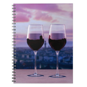 Two glasses of red wine on Florence skyline Notebook