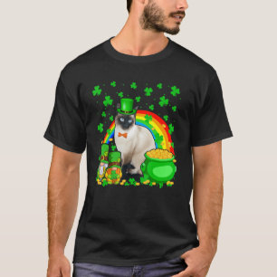 Two Gnomes And Siamese Wearing Patrick's Day Hat S T-Shirt