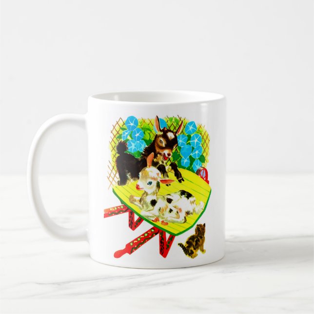  two goats one kitten coffee mug (Left)