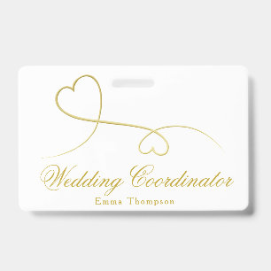 Two Gold Hearts   Wedding Planner / Coordinator Badge