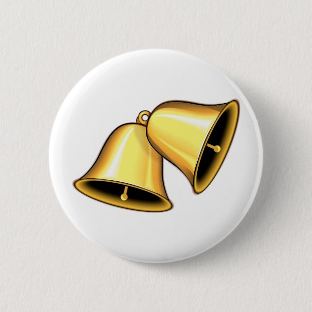 Two Golden Bells 2 Inch Round Button (Front)