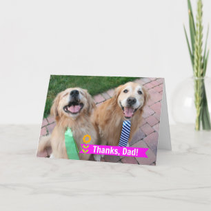 Two Golden Retrievers Wearing Ties Father's Day Card