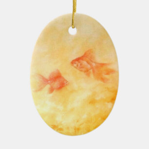 Two Goldfish Ceramic Ornament