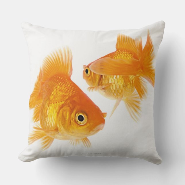 Two Goldfish Crossing Each Other Throw Pillow (Front)