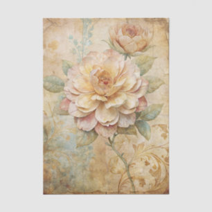 Two Gorgeous Peonies on a Collage Background Tissue Paper