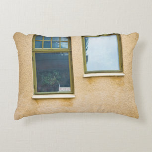 TWO GRAY FRAME GLASS WINDOWS ACCENT PILLOW