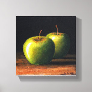Two Green Apples Canvas Print