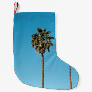 Two green coconut trees small christmas stocking