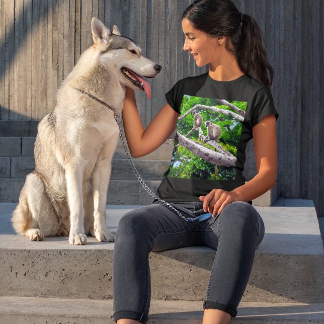 Two Green Monkeys Sitting In Tree Print T-shirt (Creator Uploaded)