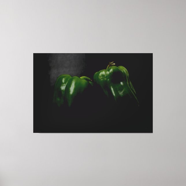 Two Green Peppers 60x40 (150x100cm) waccna Canvas Print (Front)