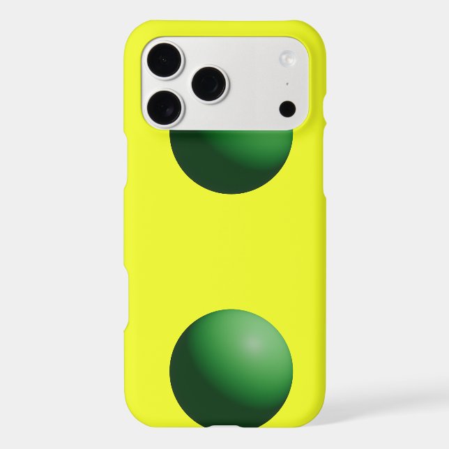 Two Green Spheres on Yellow USB Wooden Flash Drive (Back)