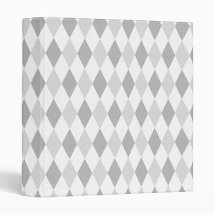 Two Grey Harlequin Diamond Pattern Binder