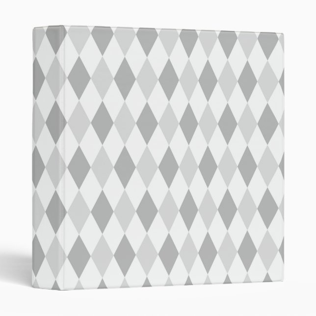 Two Grey Harlequin Diamond Pattern Binder (Front/Spine)